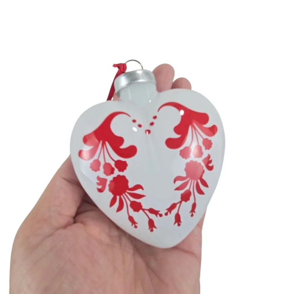 Lot‎ of 11 IKEA KOTTE VINTERFEST Heart Glass Christmas Ornaments Scandinavian 3